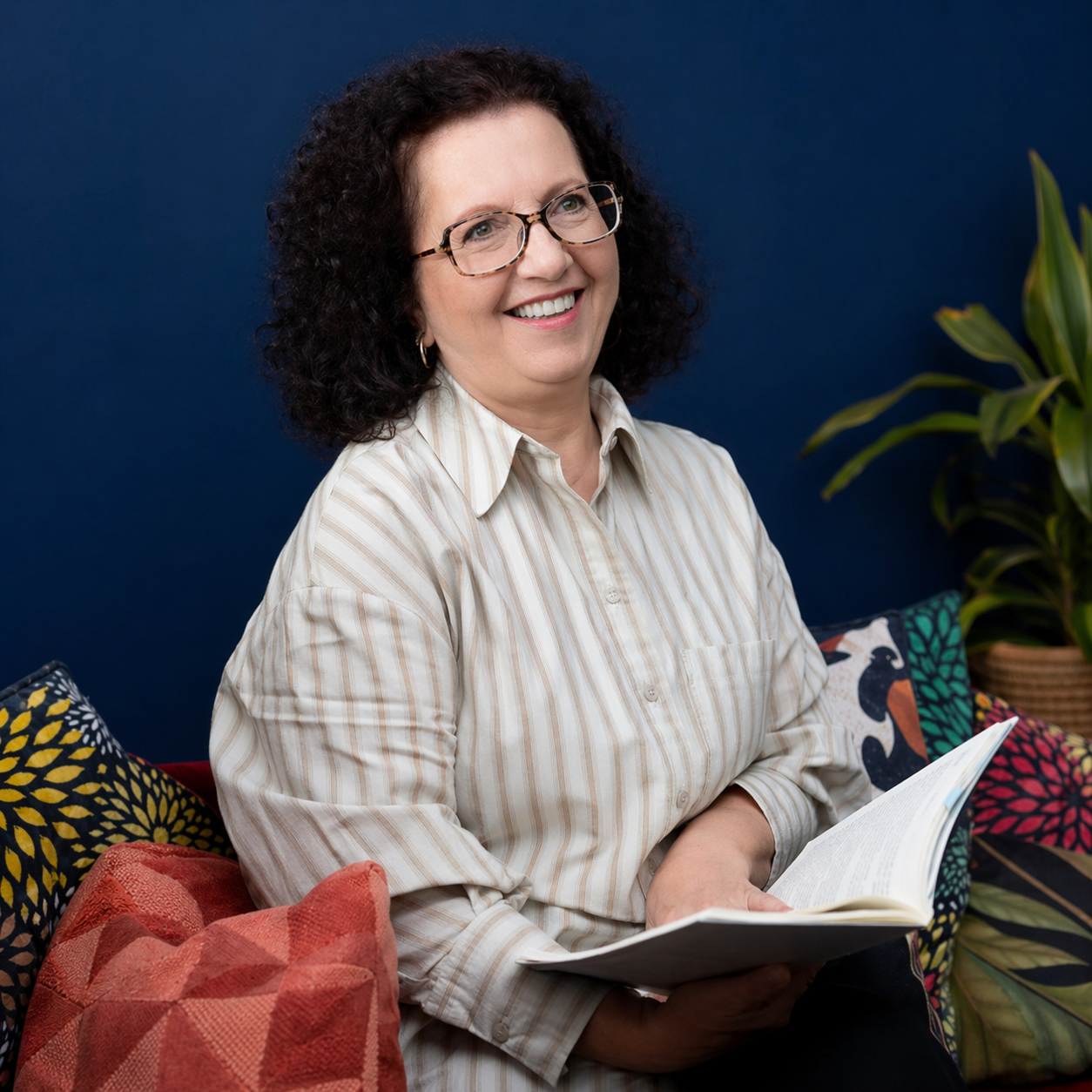 Ângela Welter em sua sala de atendimento.