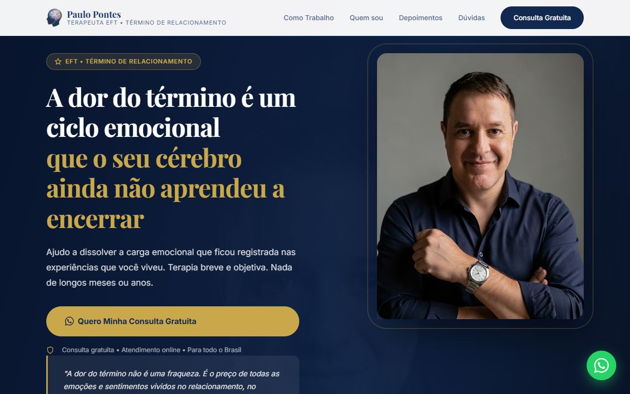 Landing page do terapeuta Paulo Pontes